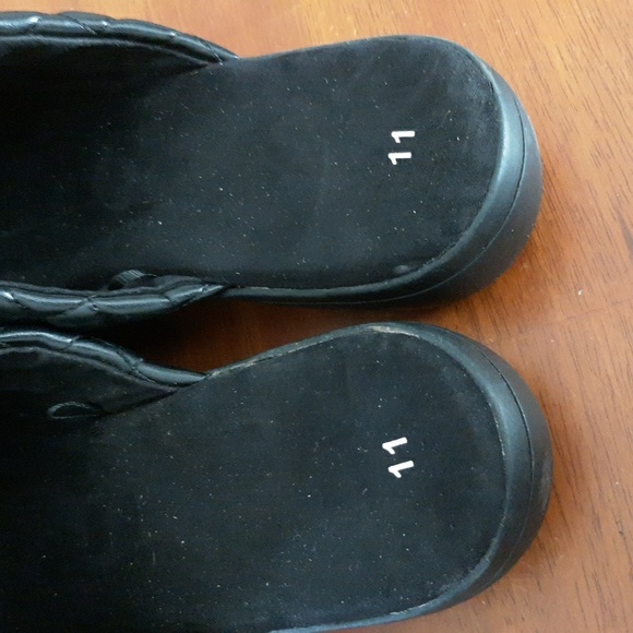 Women's Clogs Black Vegan Leather Slip-on Mules sz 11M - Picture 5 of 7